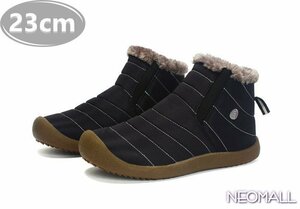  унисекс снегоступы [868] 23.0cm черный мутон ботинки спортивные туфли winter ботинки обратная сторона ворсистый водонепроницаемый защищающий от холода . скользить зимний обувь хлопок обувь 