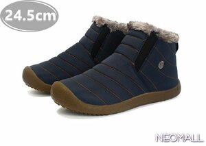  унисекс снегоступы [868] 24.5cm темно-синий мутон ботинки спортивные туфли winter ботинки обратная сторона ворсистый водонепроницаемый защищающий от холода . скользить зимний обувь хлопок обувь 