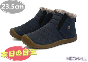  унисекс снегоступы [868] 23.5cm темно-синий мутон ботинки спортивные туфли winter ботинки обратная сторона ворсистый водонепроницаемый защищающий от холода . скользить зимний обувь хлопок обувь 