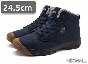  мужской снегоступы [864] 24.5cm темно-синий мутон ботинки спортивные туфли winter ботинки обратная сторона ворсистый водонепроницаемый защищающий от холода . скользить зимний обувь хлопок обувь 