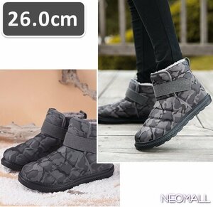  унисекс снегоступы [870] 26.0cm камуфляж серый мутон ботинки спортивные туфли winter ботинки обратная сторона ворсистый водонепроницаемый защищающий от холода . скользить зимний обувь 