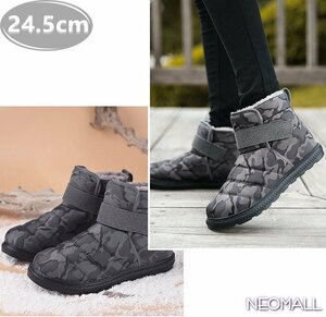  унисекс снегоступы [870] 24.5cm камуфляж серый мутон ботинки спортивные туфли winter ботинки обратная сторона ворсистый водонепроницаемый защищающий от холода . скользить зимний обувь 