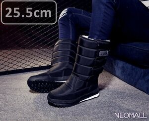  мужской снегоступы [866] 25.5cm черный мутон ботинки спортивные туфли winter ботинки обратная сторона ворсистый водонепроницаемый защищающий от холода . скользить зимний обувь хлопок обувь 