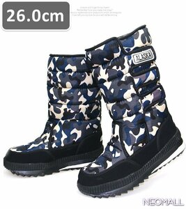  мужской снегоступы [866] 26.0cm серый камуфляж мутон ботинки спортивные туфли winter ботинки обратная сторона ворсистый водонепроницаемый защищающий от холода . скользить зимний обувь хлопок обувь 