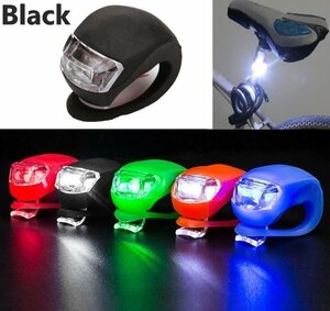  bicycle light black silicon small size light bicycle for light Mini simple waterproof steering wheel LED light flashlight non-standard-sized mail 