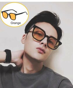  sunglasses uv cut color lens men's lady's unisex orange 
