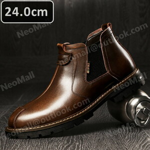  original leather cow leather men's Shute boots black size 24.0cm leather shoes shoes casual . bending . commuting light weight imported car goods [n022]