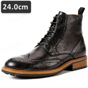  including carriage * original leather cow leather men's short boots black size 24.0cm leather shoes shoes casual . bending . commuting light weight imported car goods [n057]