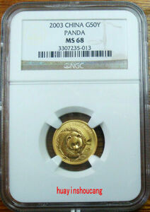 2003 год 1/10 унция G50Y China золотой Panda монета NGC MS68 монета 