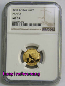2016 China 3 грамм 50 изначальный золотой Panda монета G50Y NGC MS69 монета 