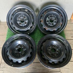 マツダ MAZDA純正ホイール デミオホイール 鉄ホイール 14インチ 14×6J OFF:+45 PCD:100-4H ハブ径;約54mm 傷あり、サビあり 4本