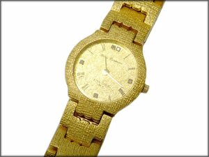 稼働品/電池交換済み HARI CORINNE FINE GOLD DIAL 999.9 ゴールド文字盤 金 メンズ 腕時計 中古 クォーツ