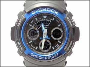 動作品/電池交換済 CASIO/カシオ G-SHOCK/Gショック AW-591 メンズ腕時計 ブルー文字盤 デジアナ 20気圧防水