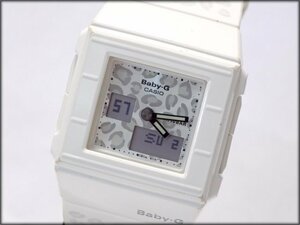 動作品/電池交換済 CASIO/カシオ Baby-G/ベイビーG BGA-200LP レオパード ヒョウ柄 レディース腕時計 ホワイト文字盤 デジアナ 10気圧防水