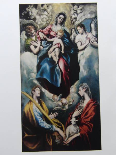 El Greco, [Heilige Jungfrau opfert die Heiligen Ines und Thekla], Seltenes Luxus-Kunstbuch, Brandneuer, hochwertiger Rahmen/Rahmen, Großes Format, Guter Zustand, Porto inklusive, Christentum, Malerei, Ölgemälde, Porträt