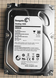 Seagate ST4000DM000 4TB/5900rpm/64MB/6Gbps 3.5インチHDD 中古品 送料無料 ⑤