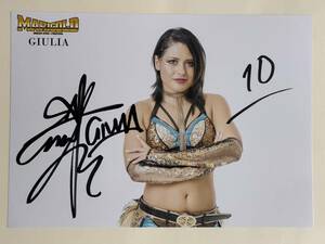  woman Professional Wrestling Marie Gold Giulia with autograph portrait 