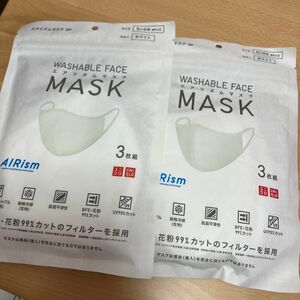 エアリズムマスク ユニクロ UNIQLO ホワイト マスク　ちいさめM m ２個