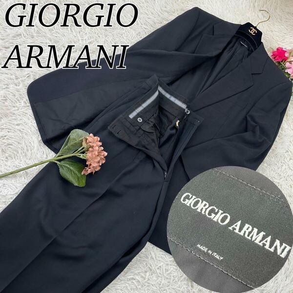 A767 ジョルジオアルマーニ メンズ スーツ 上下 シングル 黒 L 46