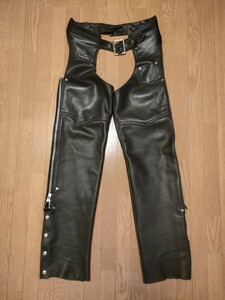 Schott leather chaps XS size Schott cow leather Rider's leather ntsulai DIN g leather bread original leather boots out american Harley 
