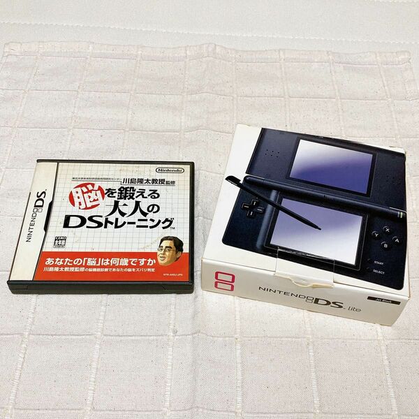 ニンテンドー DS Lite 本体 ブラック 箱あり 任天堂 ソフト付き ゲーム機 ジャンク品 訳あり