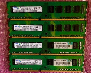 W185☆ SAMSUNG DDR3 PC3-10600U-09-11-B1 4GB ×4 計16GB デスクトップ用メモリ Memory メモリー 動作確認済み 