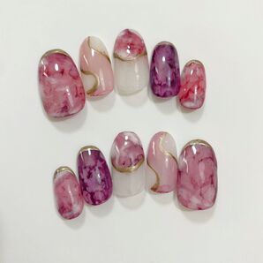 ピンク ニュアンスネイル インクネイル ネイルチップ