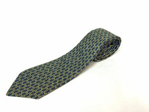 * Hermes галстук шелк Франция производства мужской темно-синий HERMES