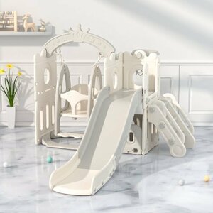  slipping pcs slide swing swing large playground equipment storage Space slider interior Kids Kids park . basket goal Antique grey white