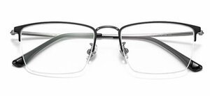送料無料　ハーフリム　超軽量　タテ眼鏡　金属フレーム　レンズ交換可能　メガネフレーム　 sc0384