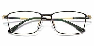 送料無料　タテ眼鏡　ブルーライトカット　超軽量　フルリム　レンズ交換可能　メガネフレーム　金属フレーム　 sc0388