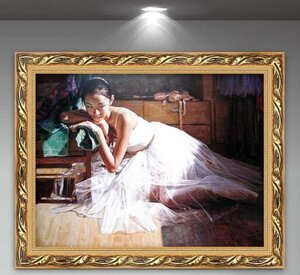 油彩 　人物画　廊下壁画　バレエを踊る女の子 　応接間掛画 玄関飾り 装飾画 211