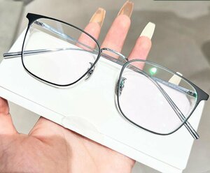 送料無料　チタン　超軽量　フルリム　金属フレーム　タテ眼鏡　レンズ交換可能 メガネフレーム　 sc0319
