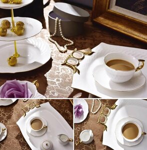 高品質　茶器 ポット カップ ミルクポット シュガーポット トレー　16点セット　洋食器 テーブルウェア アフタヌーンティー　ms0298
