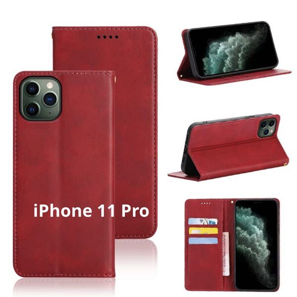 iPhone 11 Pro 手帳型 ケース レッド