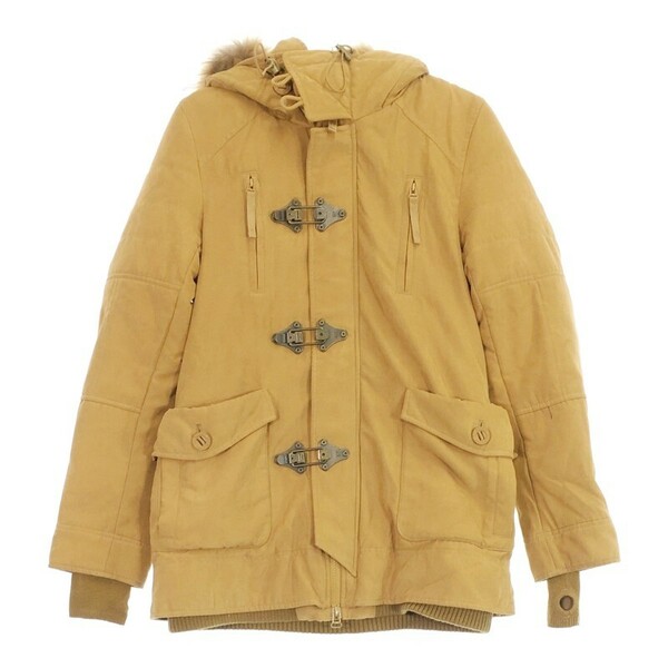 【01278】美品 SLY アウター Sサイズ ブラウン 良品 スライ コート ジャケット 上着 ファー フード 起毛 シンプル 定番カラー 防寒 収納