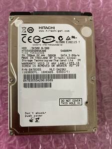 使用時間 75時間　HITACHI　HDD　ハードディスク SATA　2.5インチ　500GB　 HTS545050B9A300 Hitachi HTS545050B9A300 : 500.1 GB