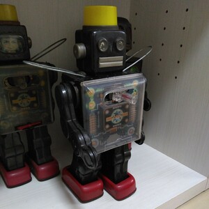  подлинная вещь * Showa Retro * жестяная пластина робот * Vintage . река игрушка игрушка 