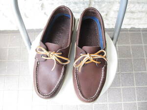  beautiful goods top rhinoceros da- deck shoes 8 half M 26cm rom and rear (before and after) tea color 