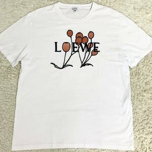 LOEWE 【大人気デザイン】ロエベ 現行 半袖 tシャツ カットソー トップス ビックロゴ ホワイトメンズ サイズM