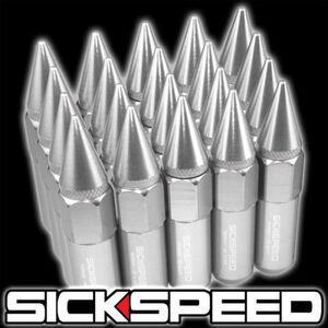 SICKSPEED spike nut polish P1.25 20ps.@90mm JDM USDM Schic Speed wheel nut Nissan Subaru Suzuki silver 