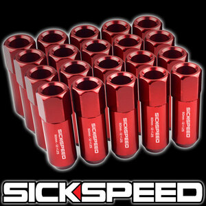 SICKSPEED red P1.25 60mm 20ps.@ long nut penetrate JDM USDM Schic Speed Stan s lock nut Nissan Subaru Suzuki red 