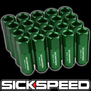 SICKSPEED green P1.25 60mm 20ps.@ long nut penetrate JDM USDM Schic Speed Stan s lock nut Nissan Subaru Suzuki green 