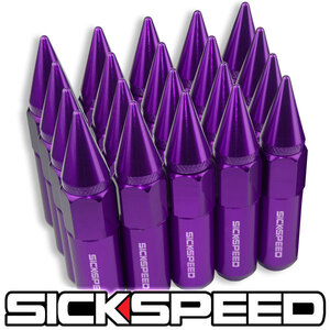 SICKSPEED　スパイクナット パープル P1.25 20本 90ｍｍ JDM USDM シックスピード ホイールナット ニッサン スバル スズキ アルミナット