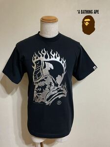 【良品】 A BATHING APE ア ベイシング エイプ 旧ビッグロゴ クルーネック Tシャツ トップス サイズM 半袖 黒 日本製