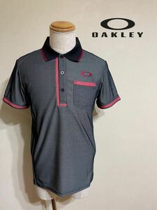 OAKLEY GOLF オークリー ゴルフ ウェア ドライ ポロシャツ トップス サイズM 半袖 黒 赤 434124JP