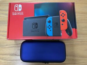 Nintendo Switch 本体 ニンテンドースイッチ　Joy-Con(L) ネオンブルー/(R) ネオンレッド　HAC-001 Switchケース付き
