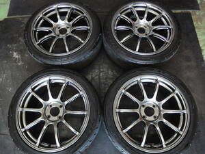 ヨコハマ　アドバン　RSⅡ　17インチ　7J　IS42　PCD100-4H★ニットー　NT555G2　205/45R17中古タイヤ★ヤリス　アクア　スイフト　ノート