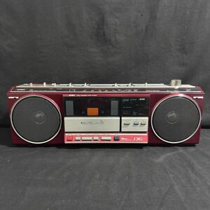 AIWA* Aiwa * radio-cassette *CS-J36* junk * retro * red * adaptor equipped * free shipping *