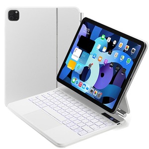 アイパッドエア iPad Air 11 インチ (M2) キーボード ケース タッチパッド 磁力吸着 ワイヤレス bluetooth ホワイト